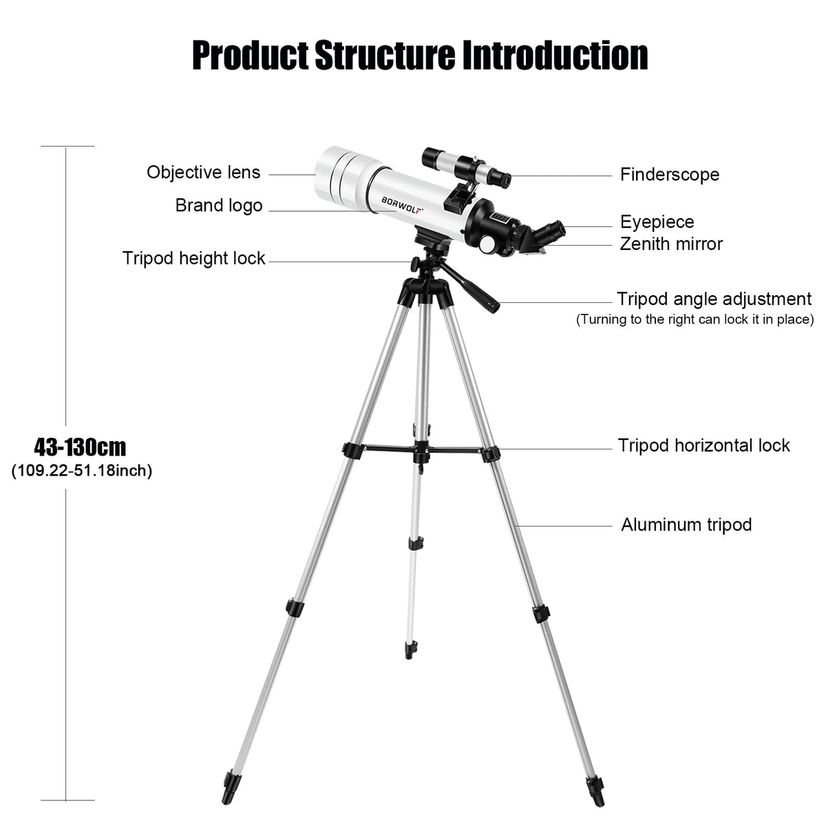 Télescope BORWOLF 70400 – vue 5